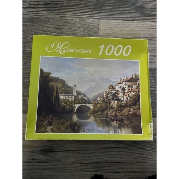 RoseArt Jigsaw Puzzle 1000 Piece Masterworks 'A River in Alsace' - New & Sealed - Picture 1 of 5